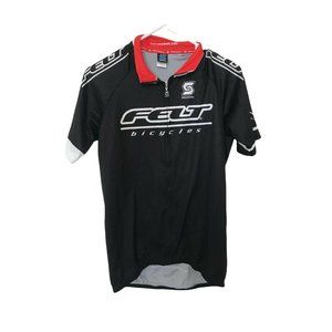 Squadra Black Women's Club Fit Jersey Felt Bicycles Size Large Full Zip